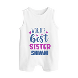Sibling Love Romper Suit/ Sleeveless Romper | Cute Brother Sister Matching Wear - WHITE - 0 - 5 Months Old (Chest 18")
