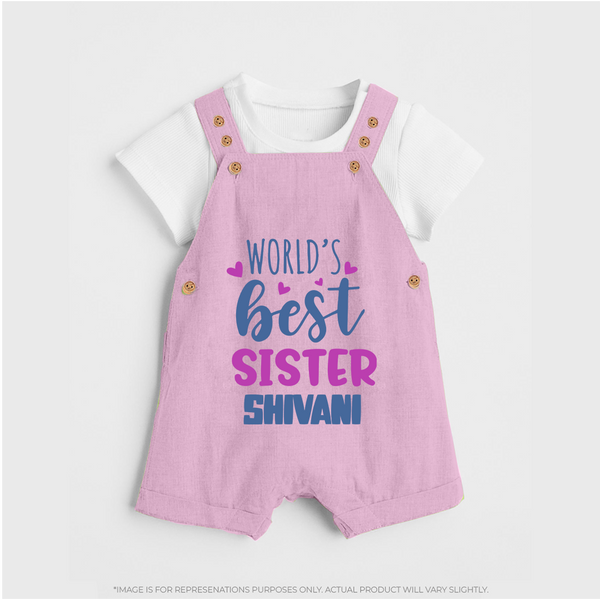Sibling Love Dungaree Set | Cute Brother Sister Matching Wear - BABY PINK - 0 - 5 Months Old (Chest 18")