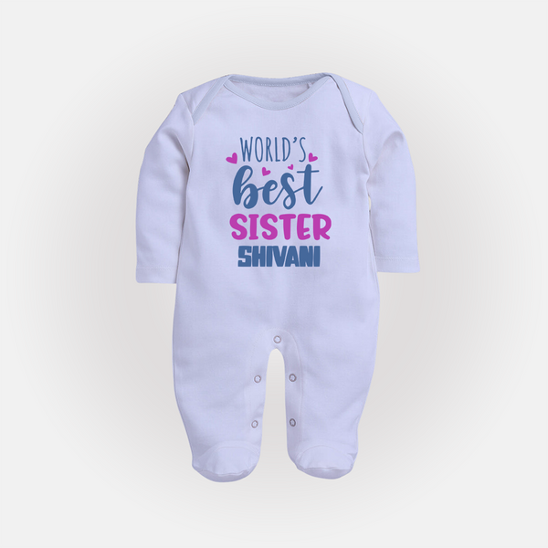 Sibling Love Sleep Suit/ Fullsleeve Bodysuit | Cute Brother Sister Matching Wear - BABY BLUE - New Born (Chest 7.5")