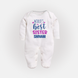 Sibling Love Sleep Suit/ Fullsleeve Bodysuit | Cute Brother Sister Matching Wear - WHITE - New Born (Chest 7.5")