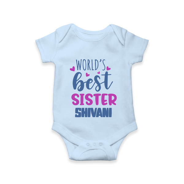 Sibling Love Romper/Onesie | Cute Brother Sister Matching Wear - BABY BLUE - New Born (Chest 14")