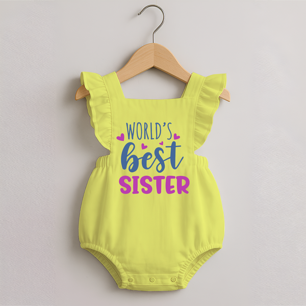 Sibling Love Romper Frock | Cute Brother Sister Matching Wear - PASTEL YELLOW - 0 - 3 Months Old (Chest 19")