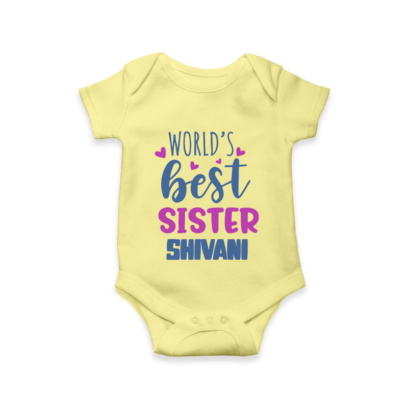 Sibling Love Romper/Onesie | Cute Brother Sister Matching Wear - PASTEL YELLOW - New Born (Chest 14")