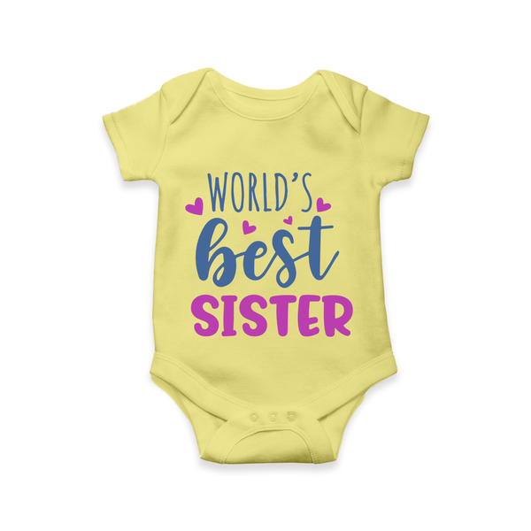 Sibling Love Romper/Onesie | Cute Brother Sister Matching Wear - PASTEL YELLOW - New Born (Chest 14")
