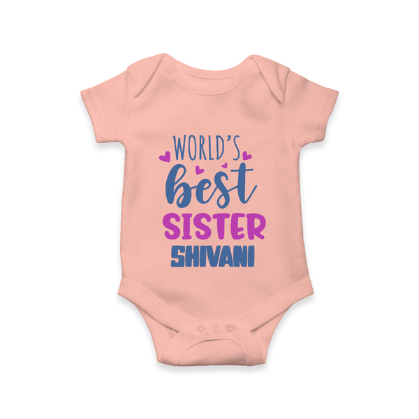 Sibling Love Romper/Onesie | Cute Brother Sister Matching Wear - PEACH - New Born (Chest 14")