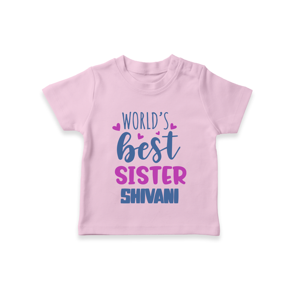 Sibling Love T-Shirt | Cute Brother Sister Matching Wear - BABY PINK - 0-5 Months Old (Chest 17")