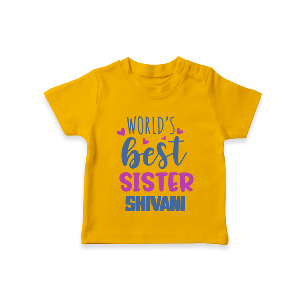 Sibling Love T-Shirt | Cute Brother Sister Matching Wear - CHROME YELLOW - 0-5 Months Old (Chest 17")