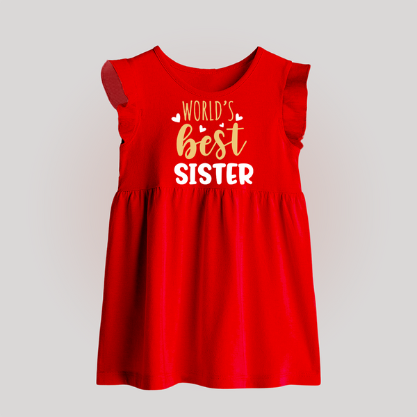 Sibling Love Baby Frock | Cute Brother Sister Matching Wear - RED - 0 - 3 Months Old (Chest 17")