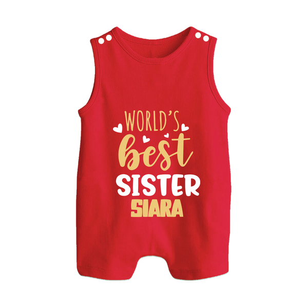 Sibling Love Romper Suit/ Sleeveless Romper | Cute Brother Sister Matching Wear - RED - 0 - 5 Months Old (Chest 18")