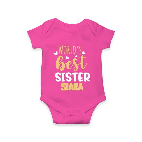 Sibling Love Romper/Onesie | Cute Brother Sister Matching Wear - HOT PINK - New Born (Chest 14")