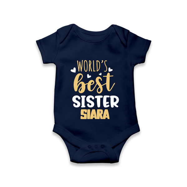 Sibling Love Romper/Onesie | Cute Brother Sister Matching Wear - NAVY BLUE - New Born (Chest 14")