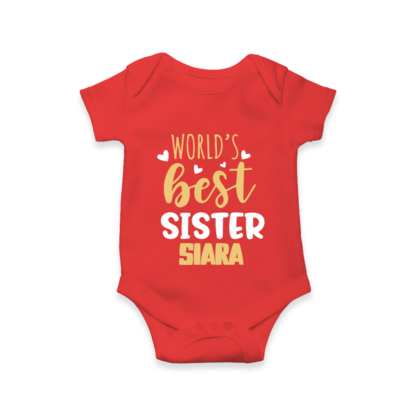 Sibling Love Romper/Onesie | Cute Brother Sister Matching Wear - RED - New Born (Chest 14")