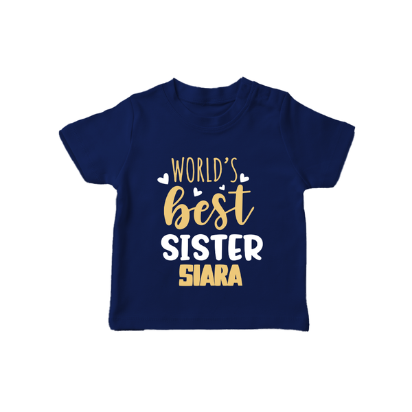 Sibling Love T-Shirt | Cute Brother Sister Matching Wear - NAVY BLUE - 0-5 Months Old (Chest 17")
