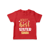 Sibling Love T-Shirt | Cute Brother Sister Matching Wear - RED - 0-5 Months Old (Chest 17")