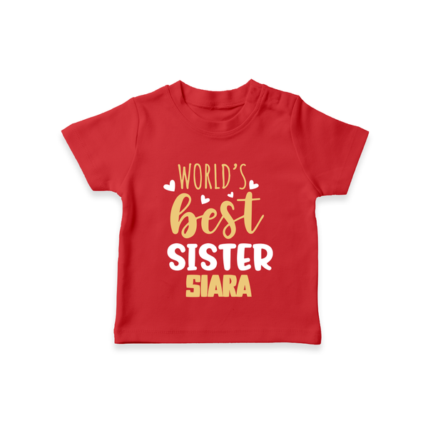 Sibling Love T-Shirt | Cute Brother Sister Matching Wear - RED - 0-5 Months Old (Chest 17")
