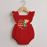 Baby Sibling Matching Clothes | Brother and Sister Celebration  Romper Frock - RED - 0 - 3 Months Old (Chest 19")