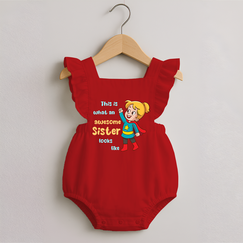 Baby Sibling Matching Clothes | Brother and Sister Celebration  Romper Frock - RED - 0 - 3 Months Old (Chest 19")