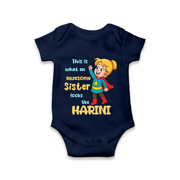 Baby Sibling Matching Clothes | Brother and Sister Celebration  Romper/Onesie - NAVY BLUE - New Born (Chest 14")