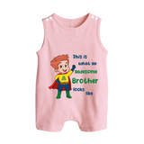 Sweet Brother Sister Baby Romper Suit/ Sleeveless Romper | Soft Fabric Matching Romper Suit/ Sleeveless Romper - BABY PINK - 0 - 5 Months Old (Chest 18")