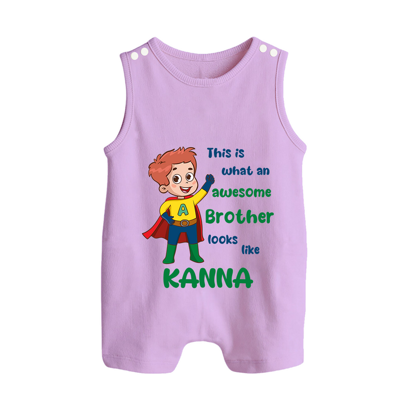 Sweet Brother Sister Baby Romper Suit/ Sleeveless Romper | Soft Fabric Matching Romper Suit/ Sleeveless Romper - LILAC - 0 - 5 Months Old (Chest 18")