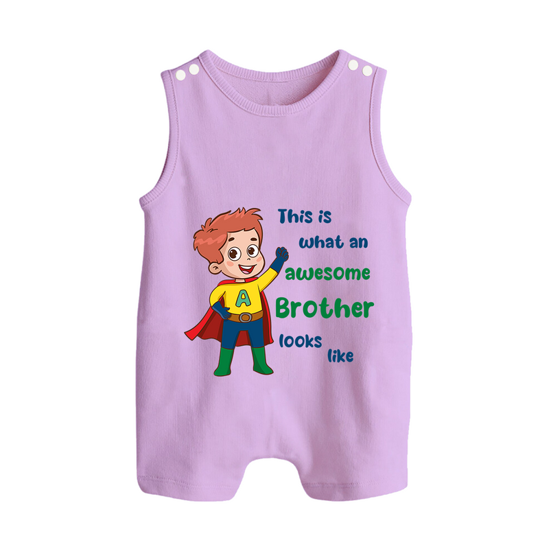 Sweet Brother Sister Baby Romper Suit/ Sleeveless Romper | Soft Fabric Matching Romper Suit/ Sleeveless Romper - LILAC - 0 - 5 Months Old (Chest 18")