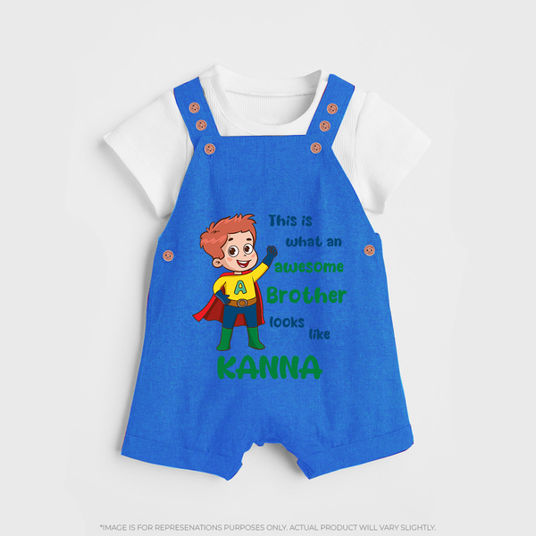 Sweet Brother Sister Baby Dungaree Set | Soft Fabric Matching Dungaree Set - COBALT BLUE - 0 - 5 Months Old (Chest 18")