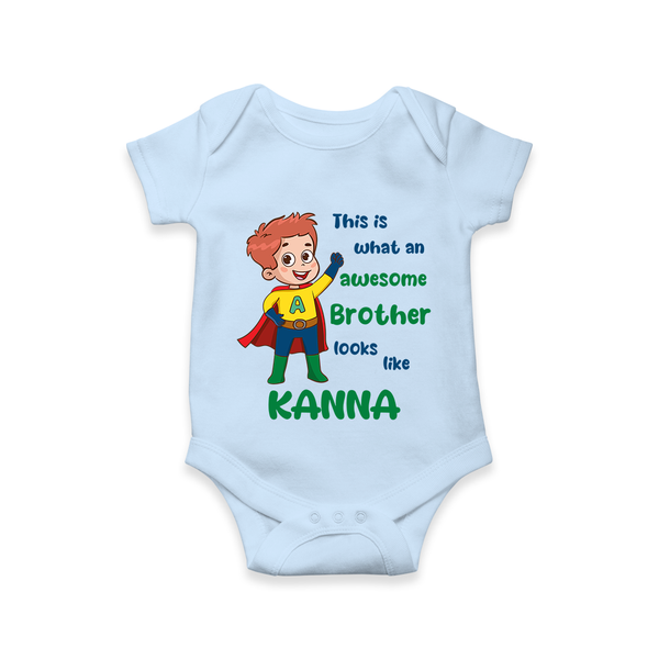 Sweet Brother Sister Baby Romper/Onesie | Soft Fabric Matching Romper/Onesie - BABY BLUE - New Born (Chest 14")