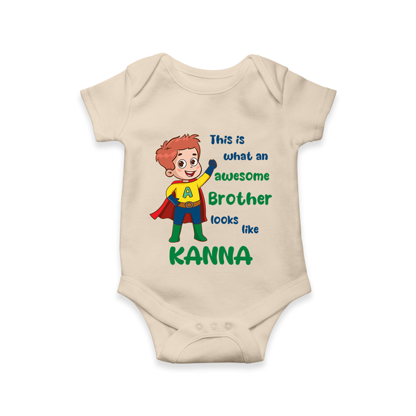 Sweet Brother Sister Baby Romper/Onesie | Soft Fabric Matching Romper/Onesie - IVORY - New Born (Chest 14")