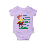 Sweet Brother Sister Baby Romper/Onesie | Soft Fabric Matching Romper/Onesie - LILAC - New Born (Chest 14")