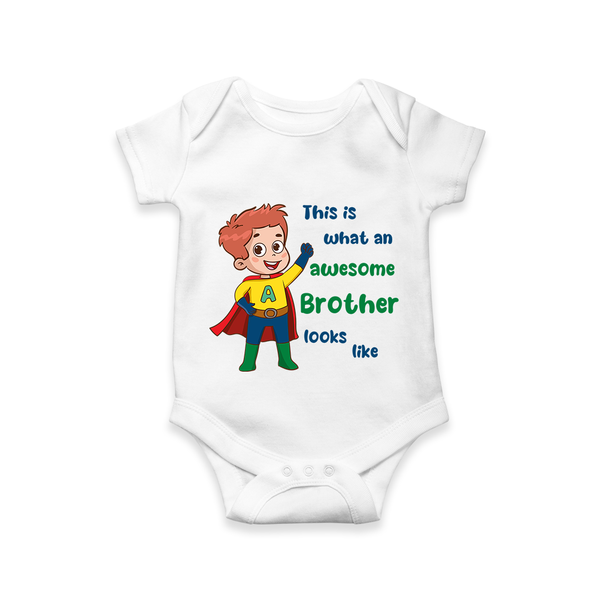 Sweet Brother Sister Baby Romper/Onesie | Soft Fabric Matching Romper/Onesie - WHITE - New Born (Chest 14")