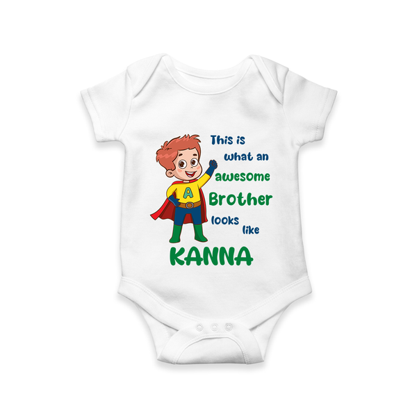 Sweet Brother Sister Baby Romper/Onesie | Soft Fabric Matching Romper/Onesie - WHITE - New Born (Chest 14")