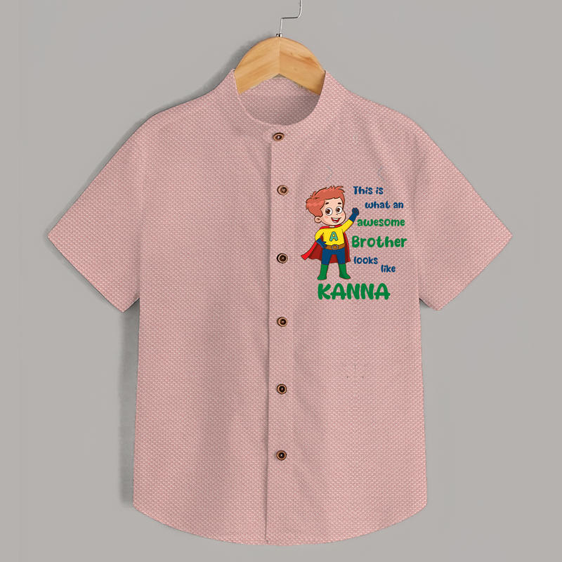 Sweet Brother Sister Baby Shirt | Soft Fabric Matching Shirt - PEACH - 0 - 6 Months Old (Chest 23")