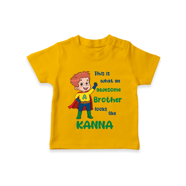 Sweet Brother Sister Baby T-Shirt | Soft Fabric Matching T-Shirt - CHROME YELLOW - 0-5 Months Old (Chest 17")