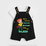 Sweet Brother Sister Baby Dungaree Set | Soft Fabric Matching Dungaree Set - BLACK - 0 - 5 Months Old (Chest 18")