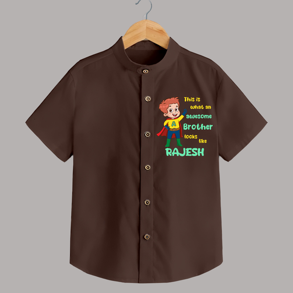 Sweet Brother Sister Baby Shirt | Soft Fabric Matching Shirt - CHOCOLATE BROWN - 0 - 6 Months Old (Chest 23")