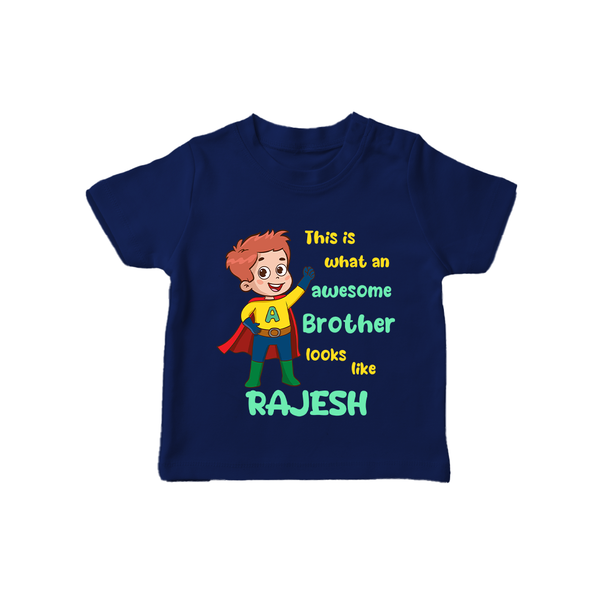 Sweet Brother Sister Baby T-Shirt | Soft Fabric Matching T-Shirt - NAVY BLUE - 0-5 Months Old (Chest 17")