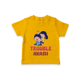 Trouble T-shirt | Personalized Baby T-shirt for the Little Troublemaker - CHROME YELLOW - 0-5 Months Old (Chest 17")