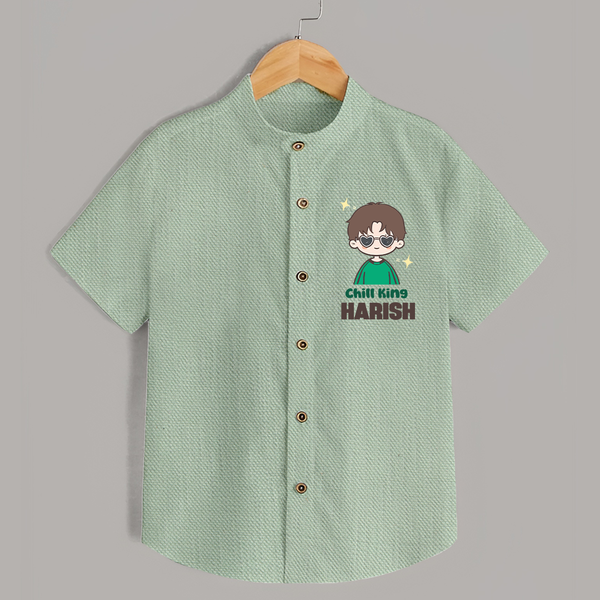 Chill King Shirt | Personalized Baby Shirt for the Little King - MINT GREEN - 0 - 6 Months Old (Chest 23")