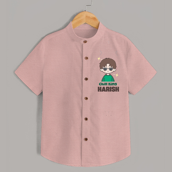Chill King Shirt | Personalized Baby Shirt for the Little King - PEACH - 0 - 6 Months Old (Chest 23")