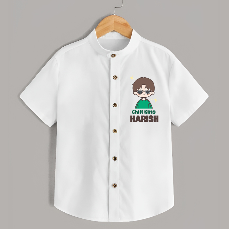 Chill King Shirt | Personalized Baby Shirt for the Little King - WHITE - 0 - 6 Months Old (Chest 23")