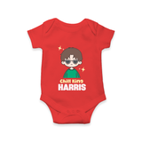 Chill King Romper/onesie | Personalized Baby Romper/onesie for the Little King - RED - New Born (Chest 14")