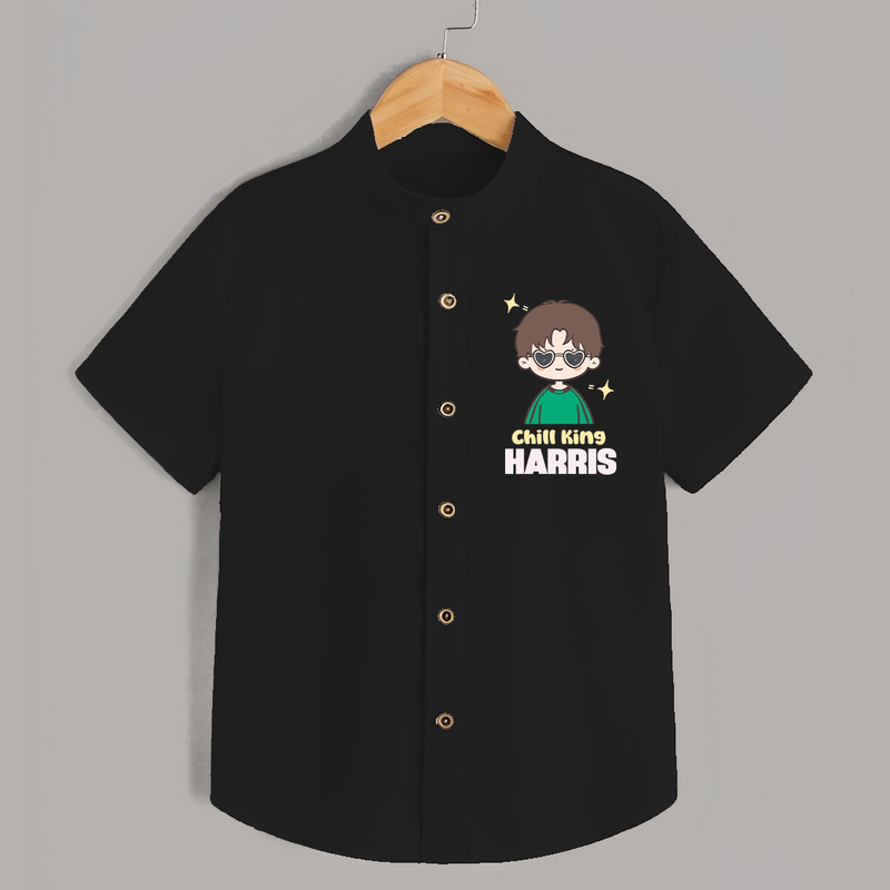 Chill King Shirt | Personalized Baby Shirt for the Little King - BLACK - 0 - 6 Months Old (Chest 23")