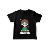 Chill King T-shirt | Personalized Baby T-shirt for the Little King - BLACK - 0-5 Months Old (Chest 17")