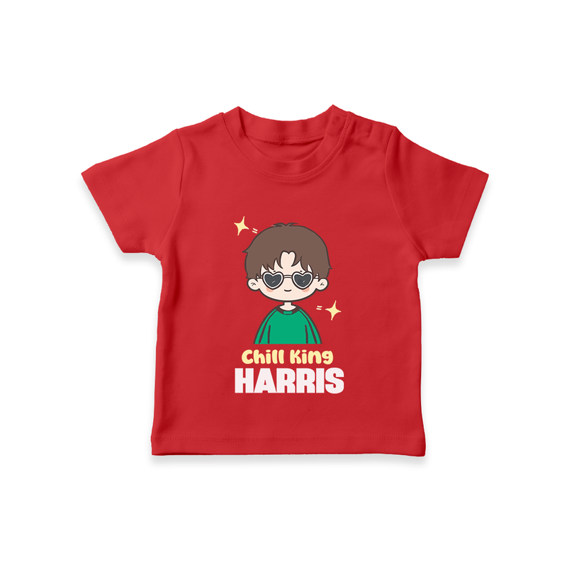 Chill King T-shirt | Personalized Baby T-shirt for the Little King - RED - 0-5 Months Old (Chest 17")