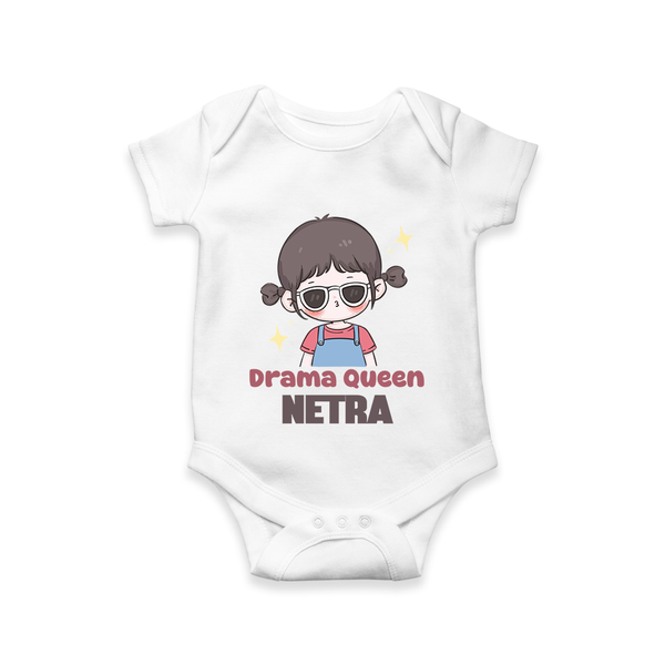 Drama Queen Romper/onesie | Custom Baby Romper/onesie for Your Little Drama Queen - WHITE - New Born (Chest 14")