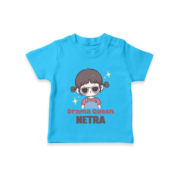 Drama Queen T-shirt | Custom Baby T-shirt for Your Little Drama Queen - SKY BLUE - 0-5 Months Old (Chest 17")