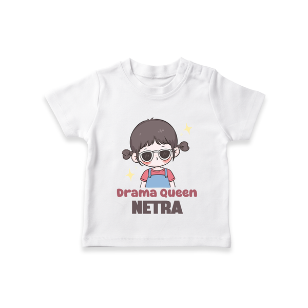 Drama Queen T-shirt | Custom Baby T-shirt for Your Little Drama Queen - WHITE - 0-5 Months Old (Chest 17")