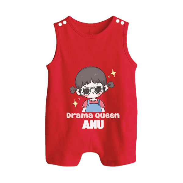 Drama Queen Romper suit/sleeveless romper | Custom Baby Romper suit/sleeveless romper for Your Little Drama Queen - RED - 0 - 5 Months Old (Chest 18")