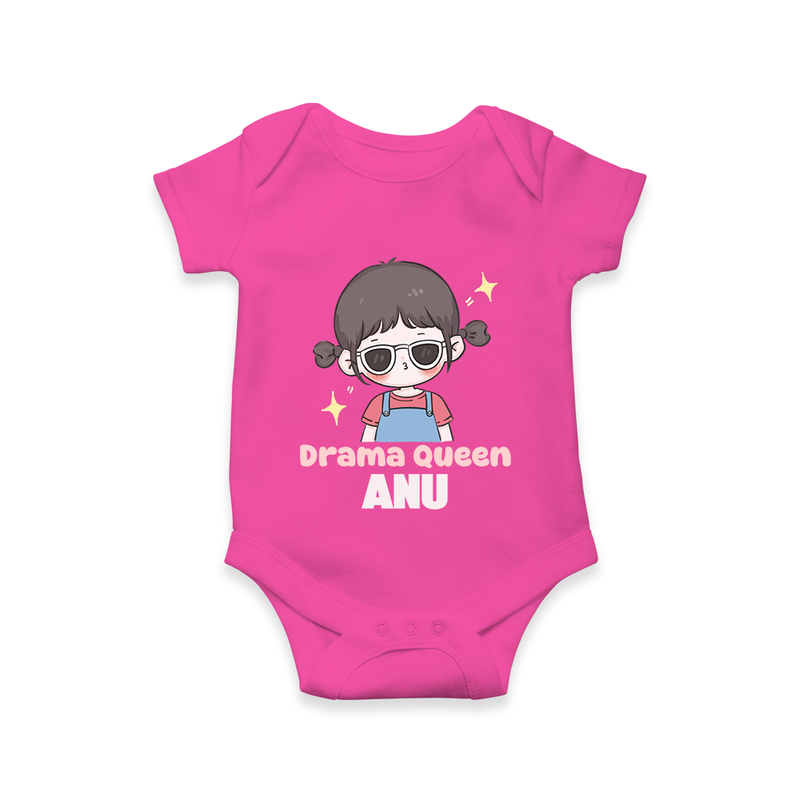 Drama Queen Romper/onesie | Custom Baby Romper/onesie for Your Little Drama Queen - HOT PINK - New Born (Chest 14")