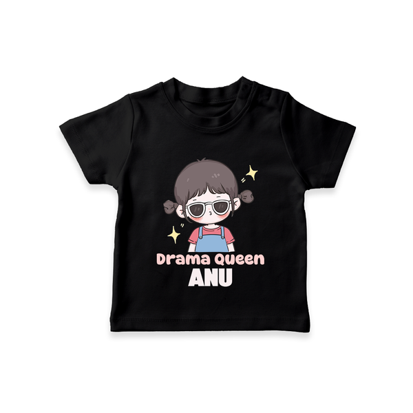 Drama Queen T-shirt | Custom Baby T-shirt for Your Little Drama Queen - BLACK - 0-5 Months Old (Chest 17")